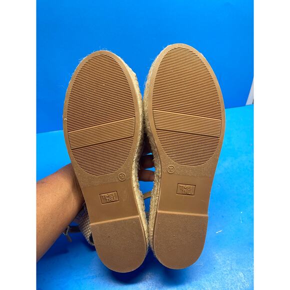 Time and Tru Beige 1 Like Platform Espadrille Sandals Ankle Strap shoe size 10 - Picture 10 of 10
